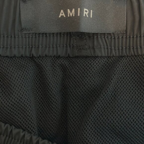 Amiri Black & White Stack Logo Swimshorts - Picture 3 of 4